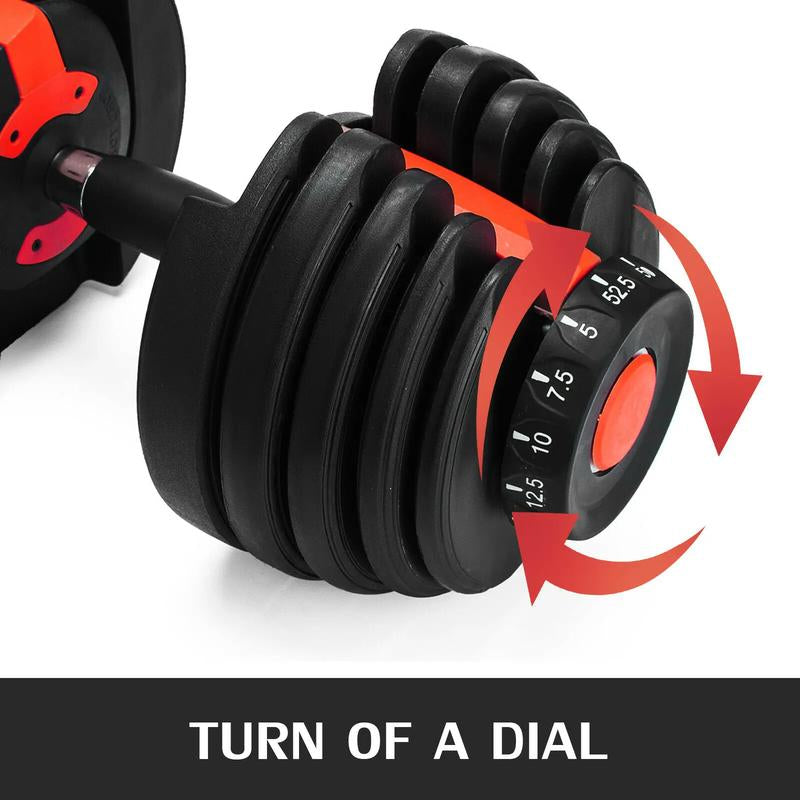 5-52.5LB Adjustable Dumbbell Single, Anti-Slip Handle Dumbbell for Home Gym Exercise, Full Body Workout, Strength Training, Fitness Enthusiasts